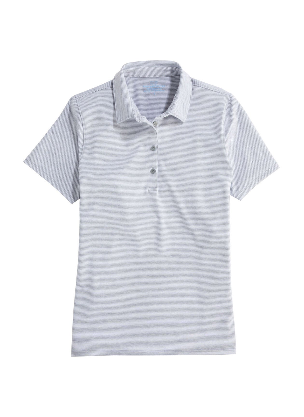 Vineyard Vines Women's Destin Stripe Performance Polo - White Cap