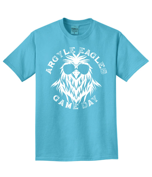 FINAL FEW - ARGYLE GAMEDAY NEON Theme Tee - Tidal Wave Blue