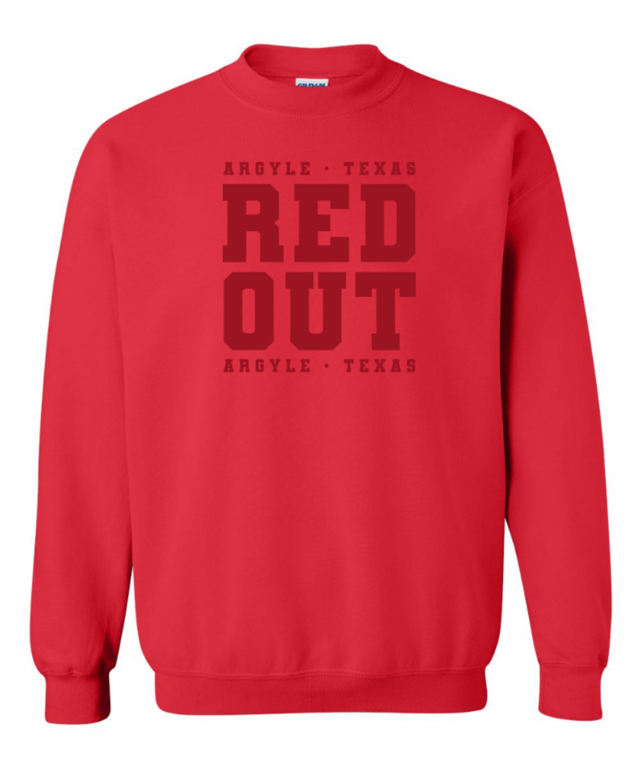 ARGYLEredout ADULT Cotton/Polyester Crewneck Sweatshirt - Red