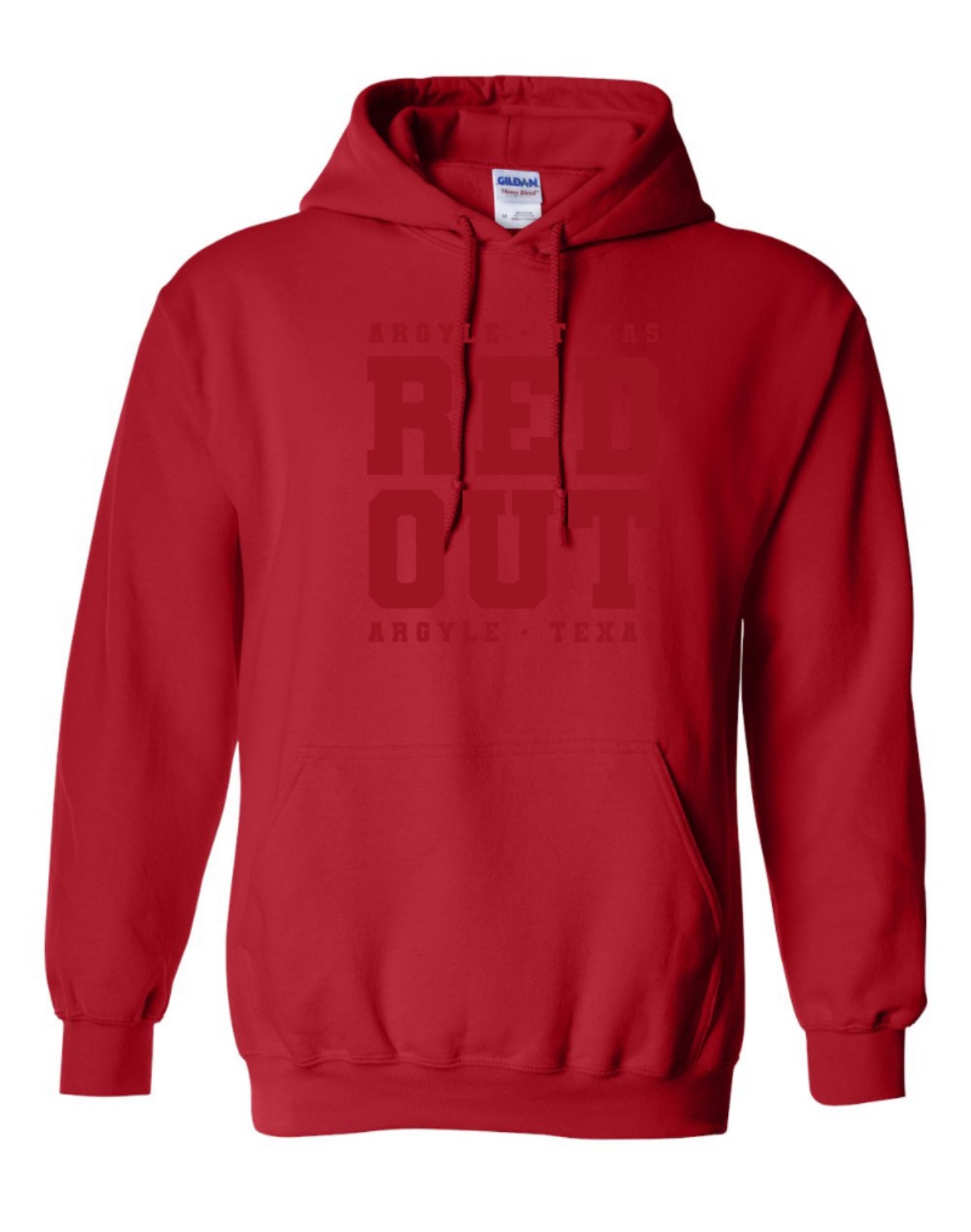 ARGYLEredout ADULT Cotton/Polyester Hoodie Sweatshirt - Red