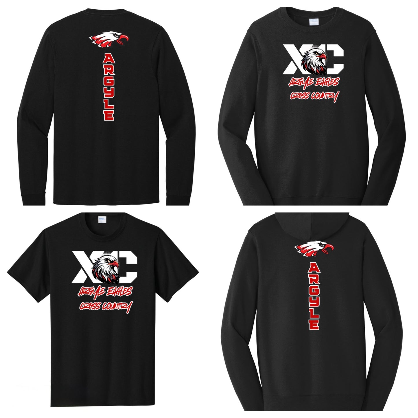 2026 Argyle Cross Country - Crewneck Sweatshirt - Adult - Black