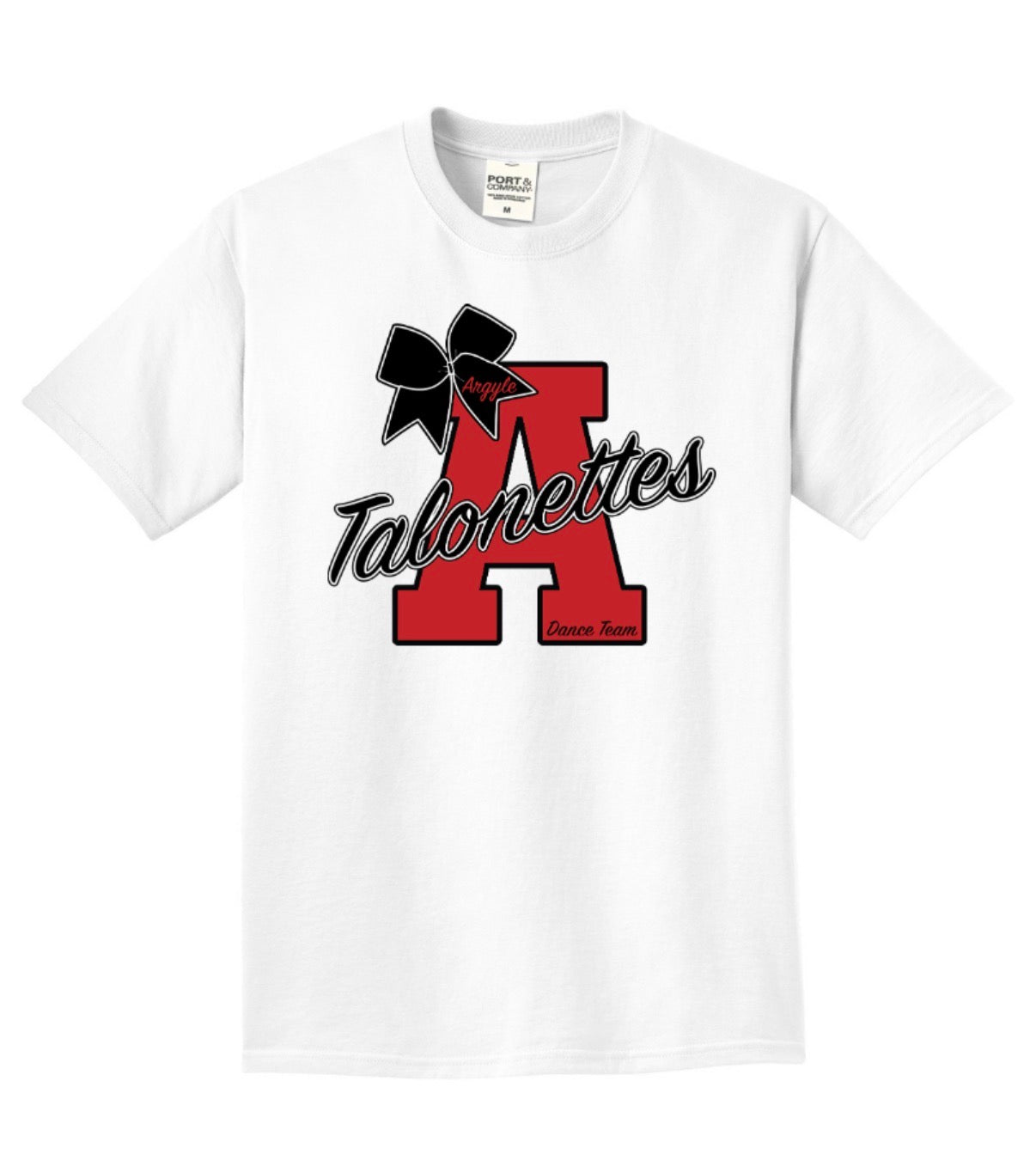 Talonettes BOW A Port&Co Beach Wash Short Sleeve Tee - ADULT - White