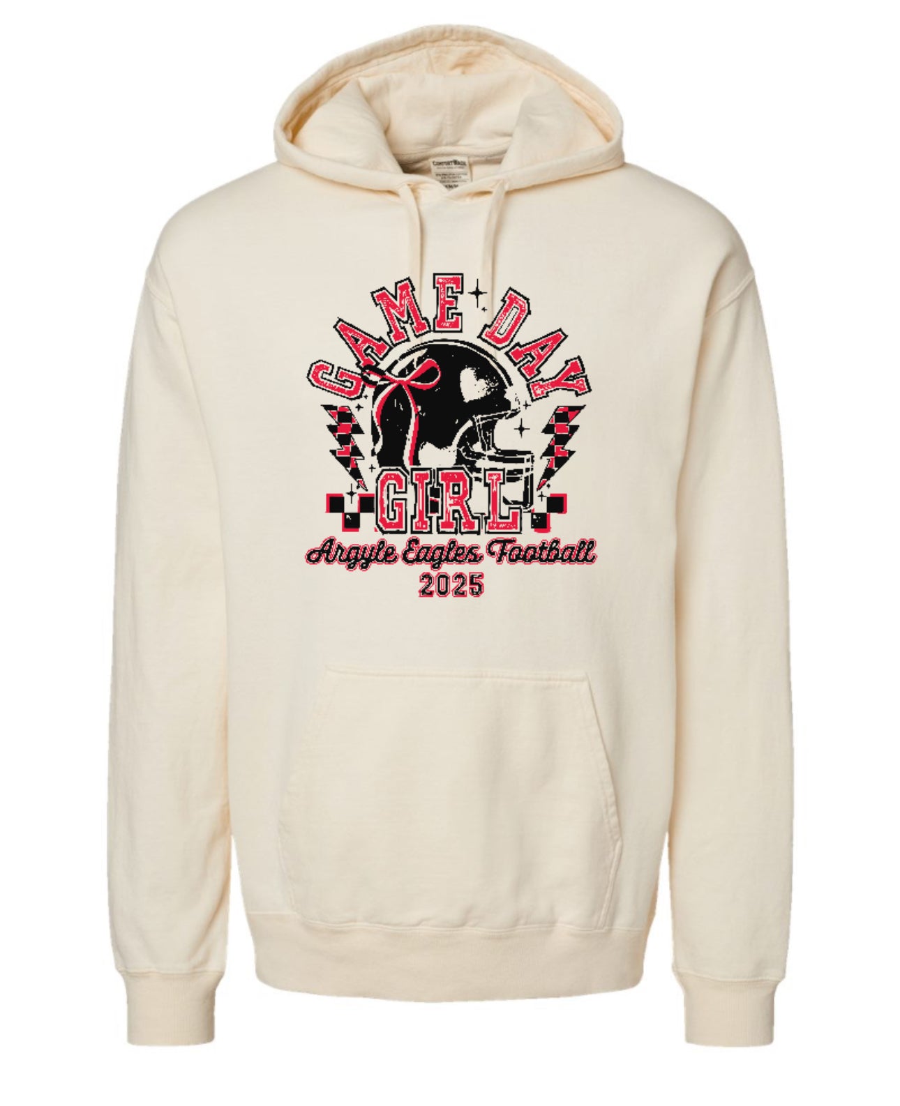 Varsity Gameday Girl '25 - ComfortWash Hodie Sweatshirt - Adult - Parchment