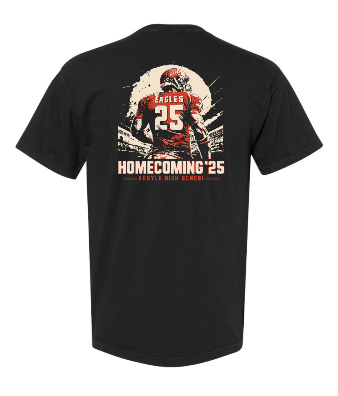 ArgyleCheer Homecoming Spirit Short Sleeve Pocket Tee - Adult - Black