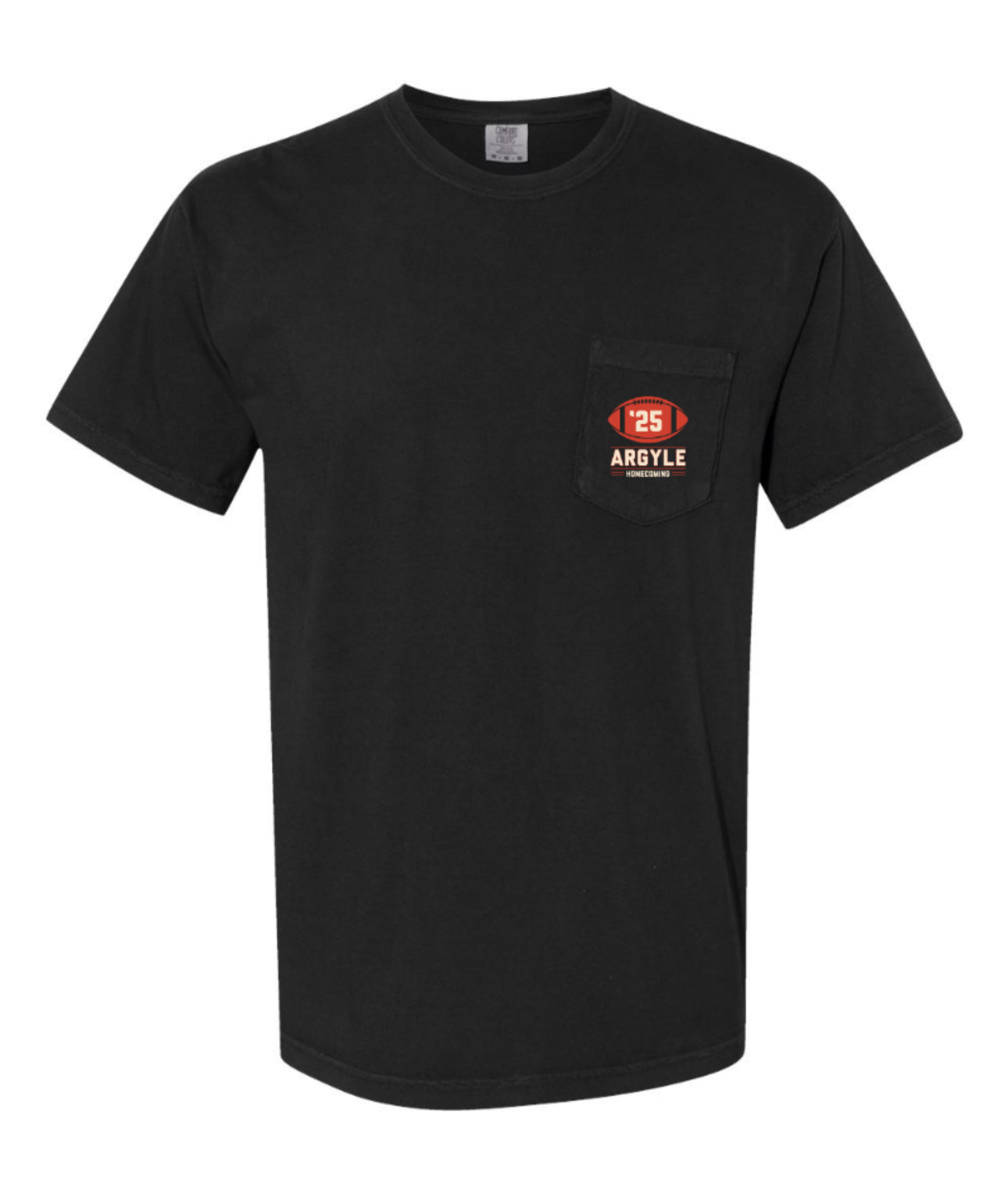 ArgyleCheer Homecoming Spirit Short Sleeve Pocket Tee - Adult - Black