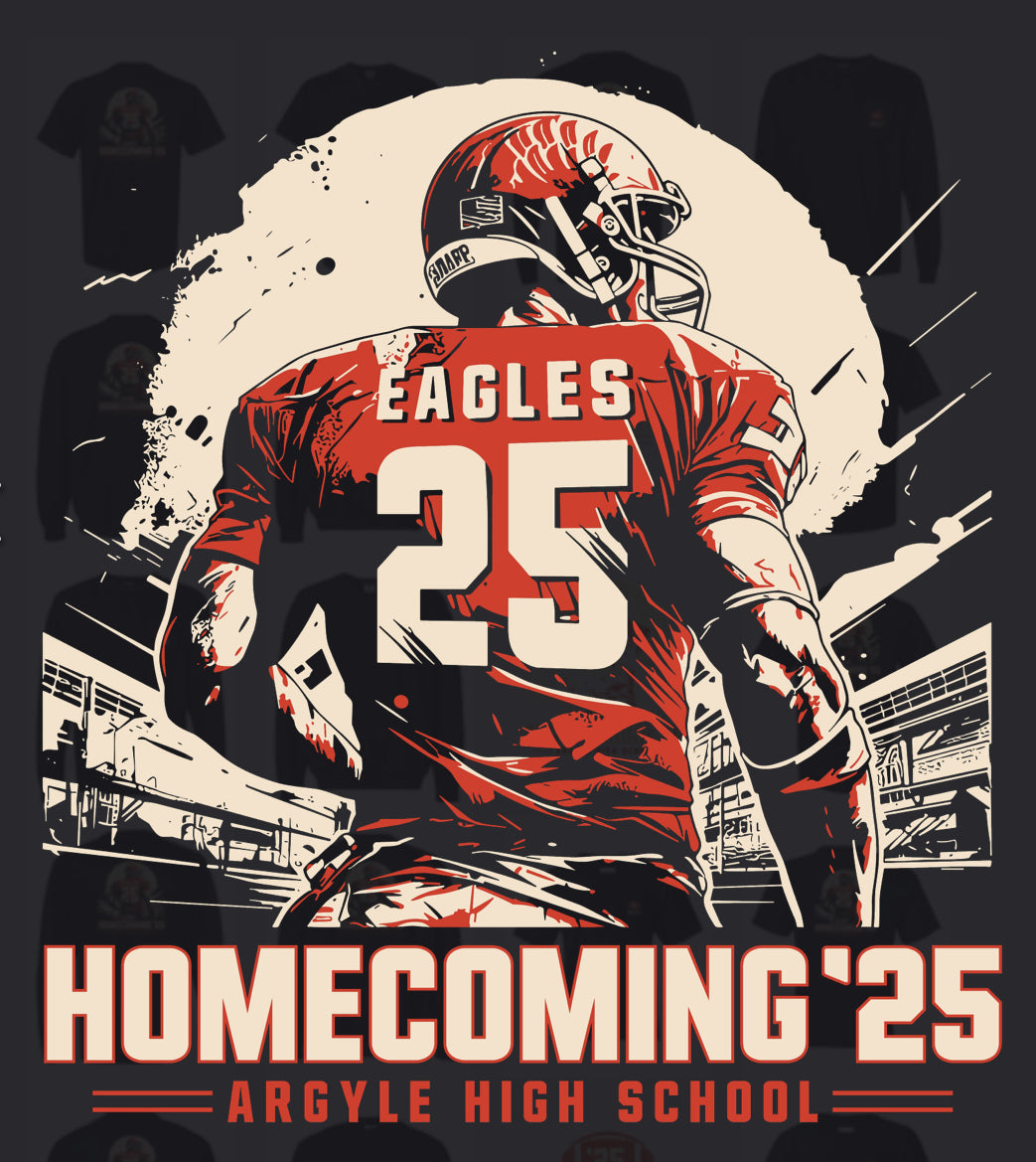 ArgyleCheer Homecoming Spirit Short Sleeve Pocket Tee - Adult - Black