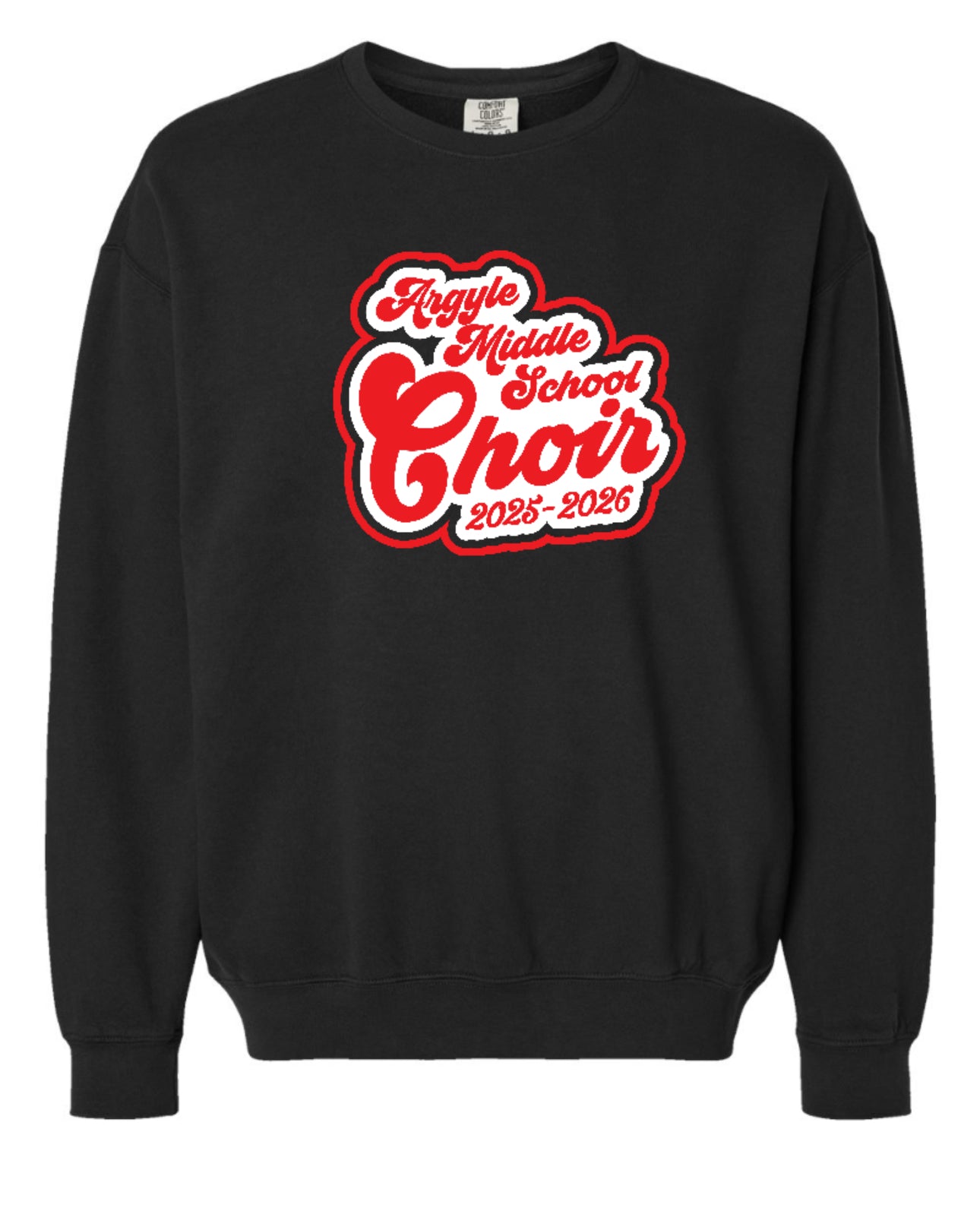 Argyle Middle School Choir - Comfort Colors Crewneck Sweatshirt - Black