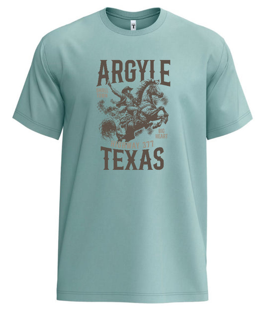 FINAL FEW - ArgyleCheer Texas Country Spirit Ideal Jersey Tee - Adult - Seafoam Green
