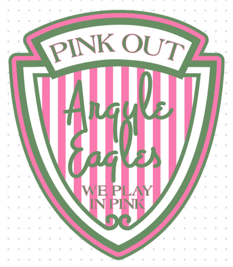 FINAL FEW - ArgyleCheer Pink Out Spirit Short Sleeve Tee - Adult - Light Pink