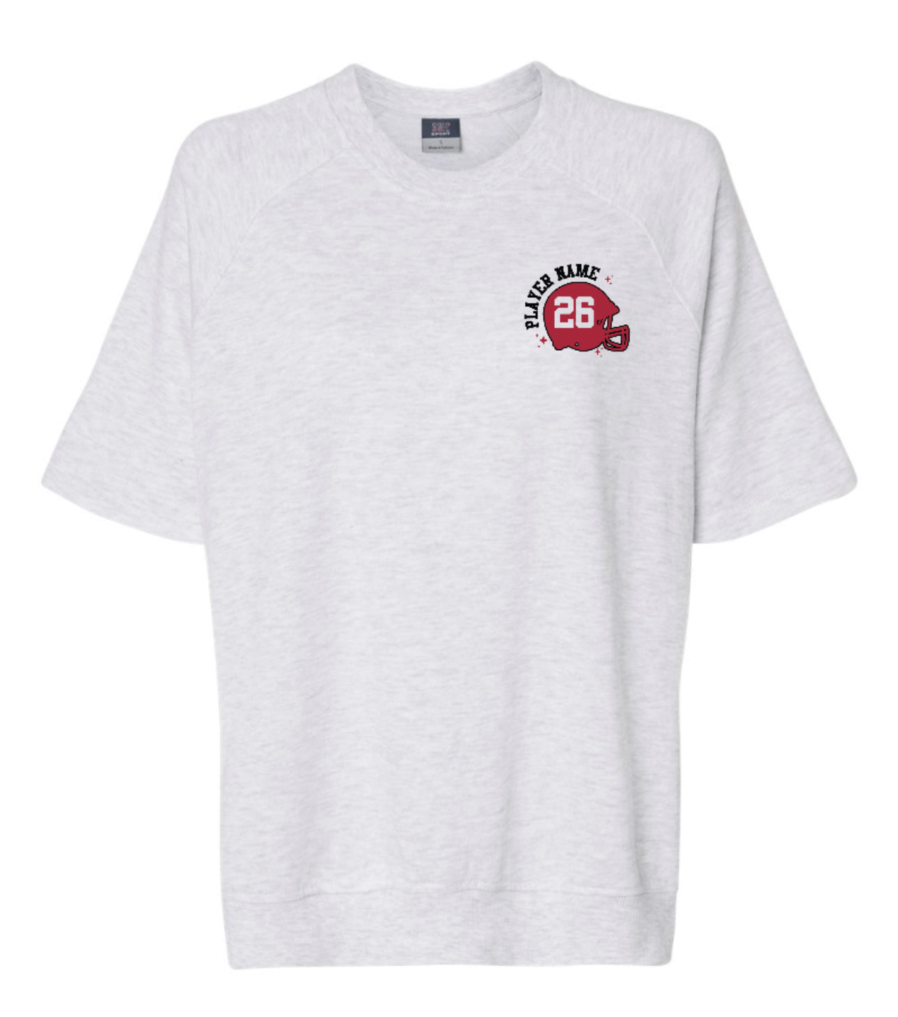 Senior Football '25 - MV Sport French Terry Pullover Short Sleeve - Adult - Ash
