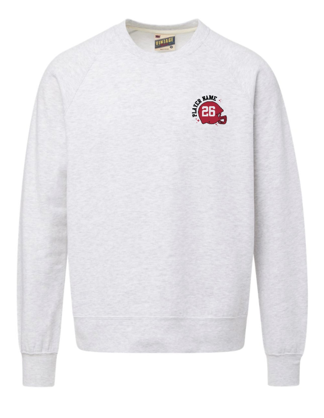 Senior Football '25 - MV Sport Vintage Fleece Crewneck Sweatshirt - Adult - Ash Grey