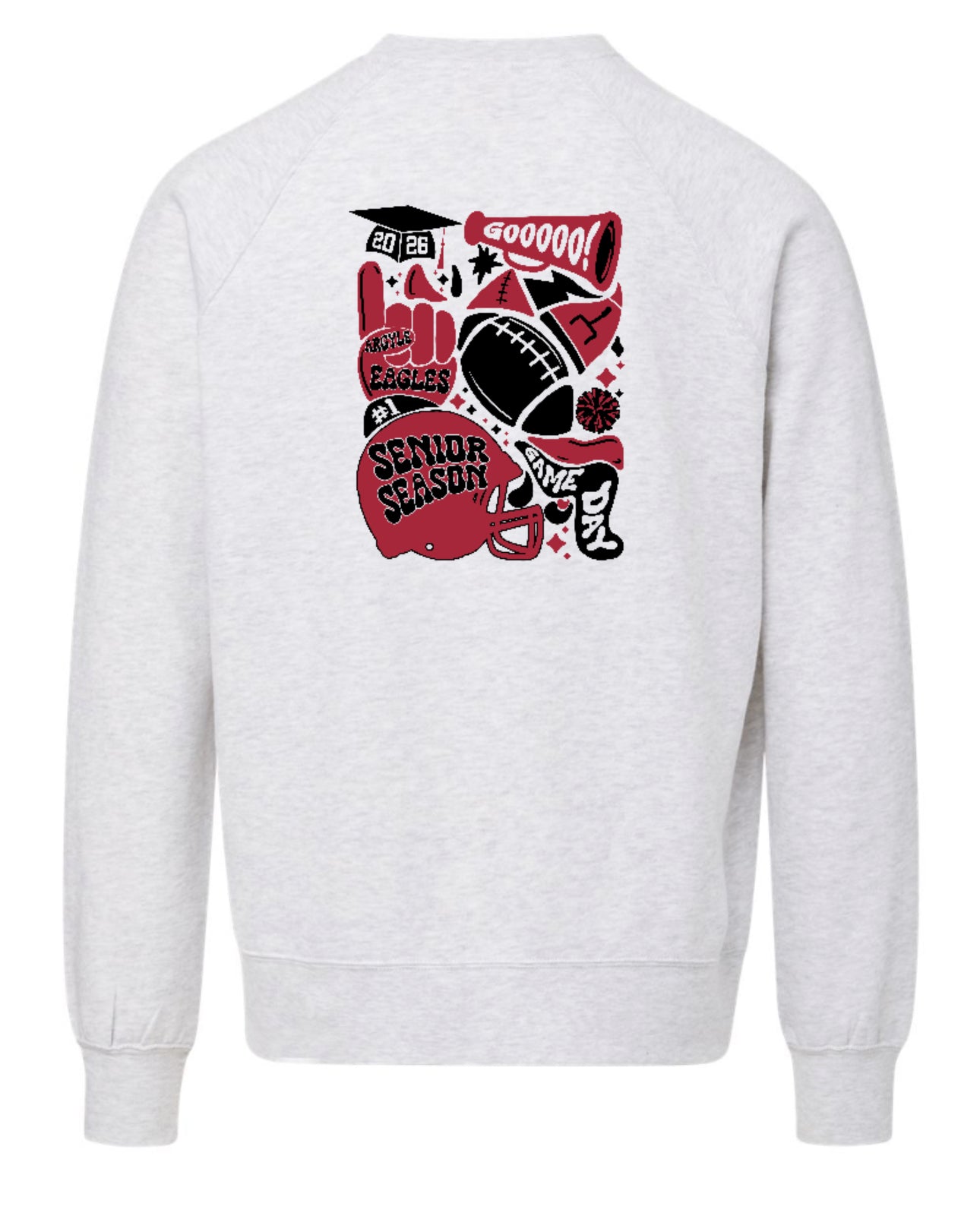 Senior Football '25 - MV Sport Vintage Fleece Crewneck Sweatshirt - Adult - Ash Grey