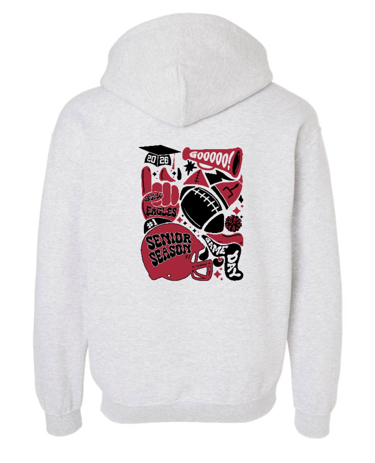 Senior Football '25 - Gildan Hoodie Sweatshirt - Adult - Ash