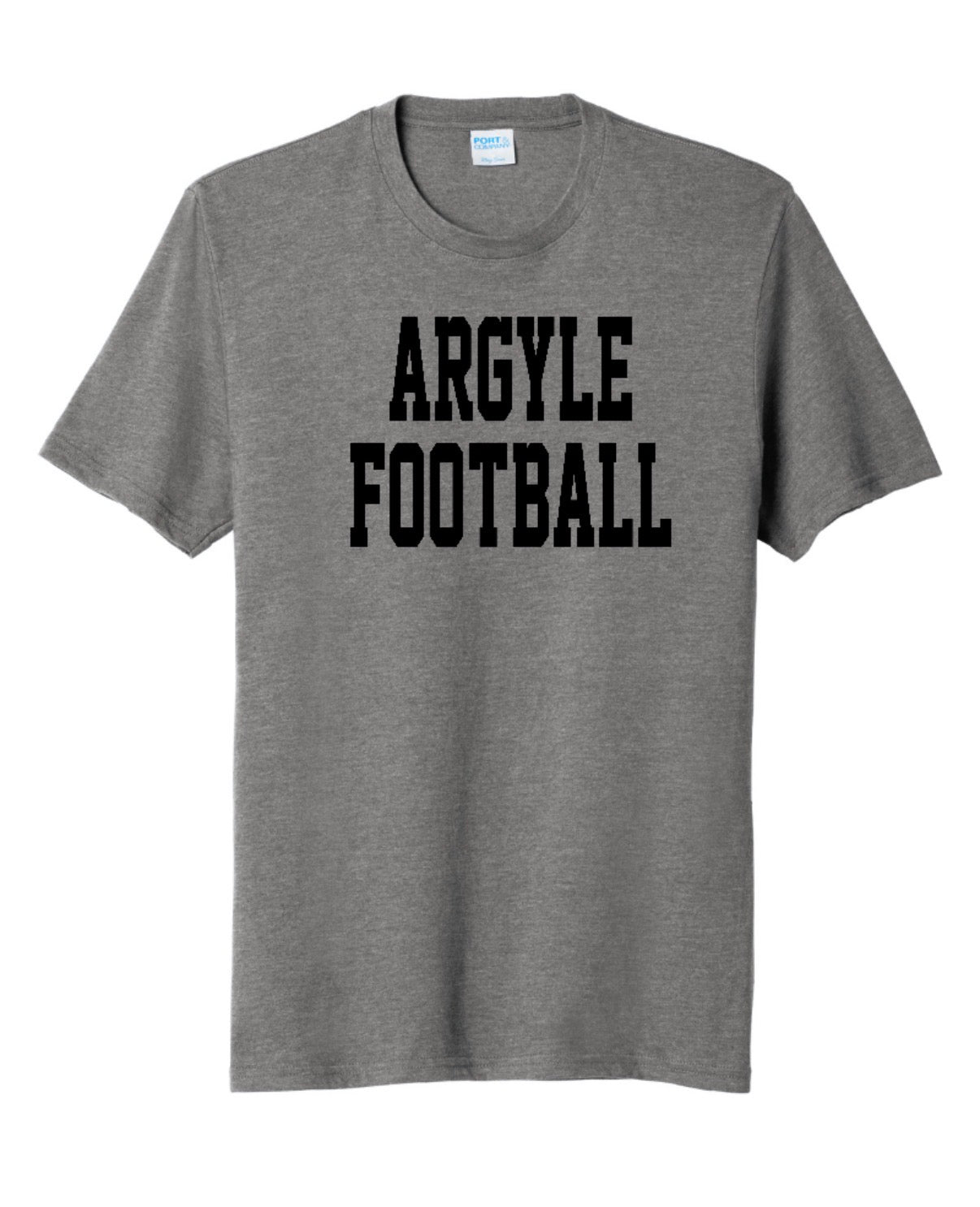 ARGYLEfootball Port&Co Fan Favorite Blend Short Sleeve - Youth + Adult - Graphite Heather/Black