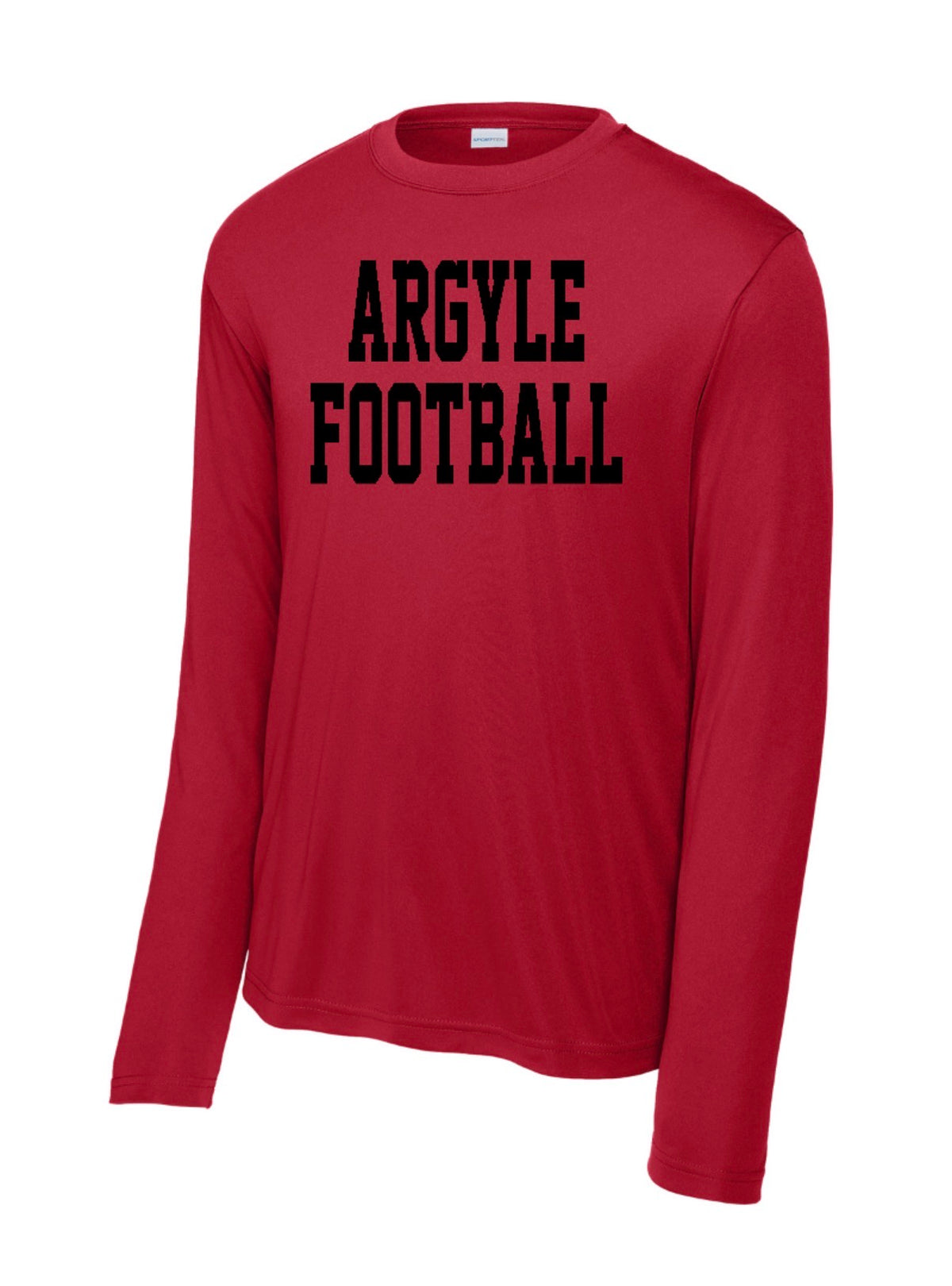ARGYLEfootball Sport-Tek PosiCharge Long Sleeve - Youth + Adult - Deep Red/Black