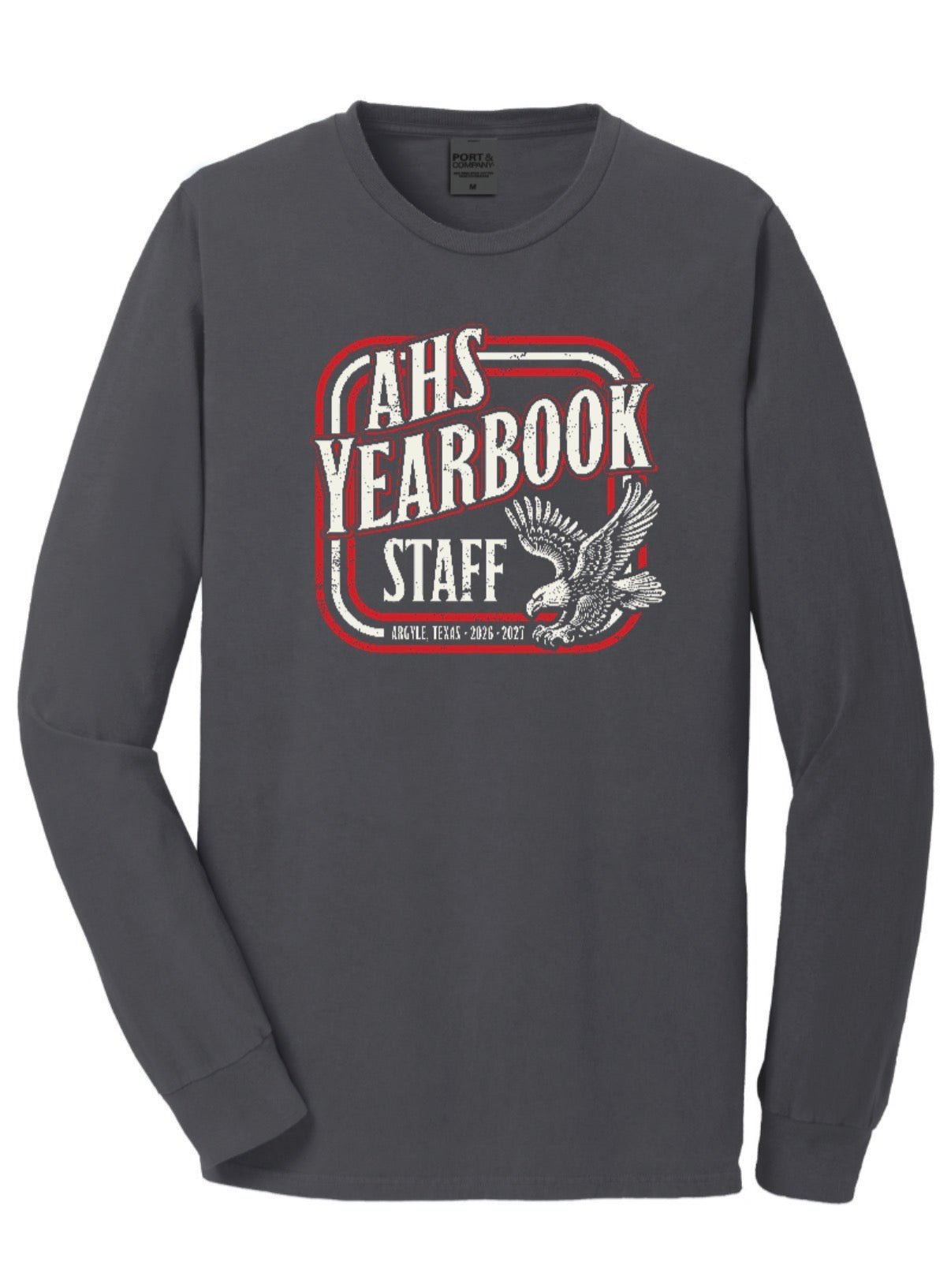 2026 AHS Yearbook - Garment-Dyed Beach Wash Long Sleeve Tee - Coal