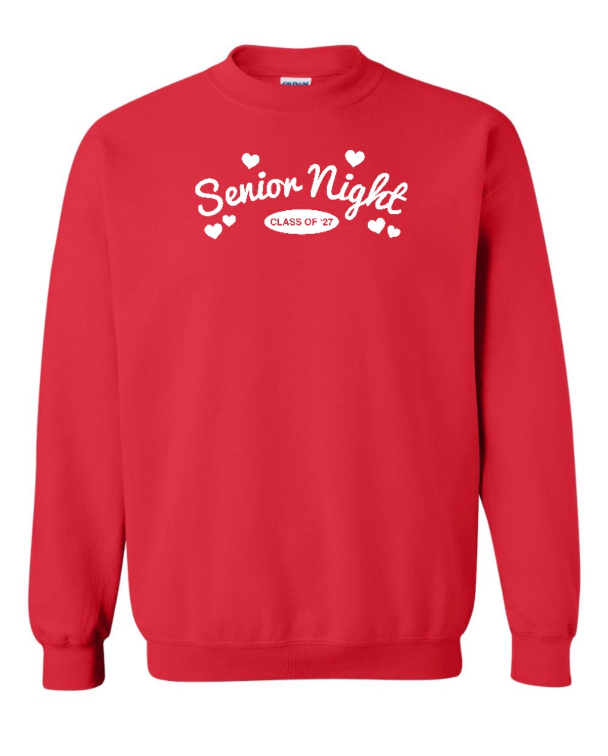 AHS Cheer SENIOR NIGHT 2026 - HeavyBlend Crewneck Sweatshirt - Adult - Red