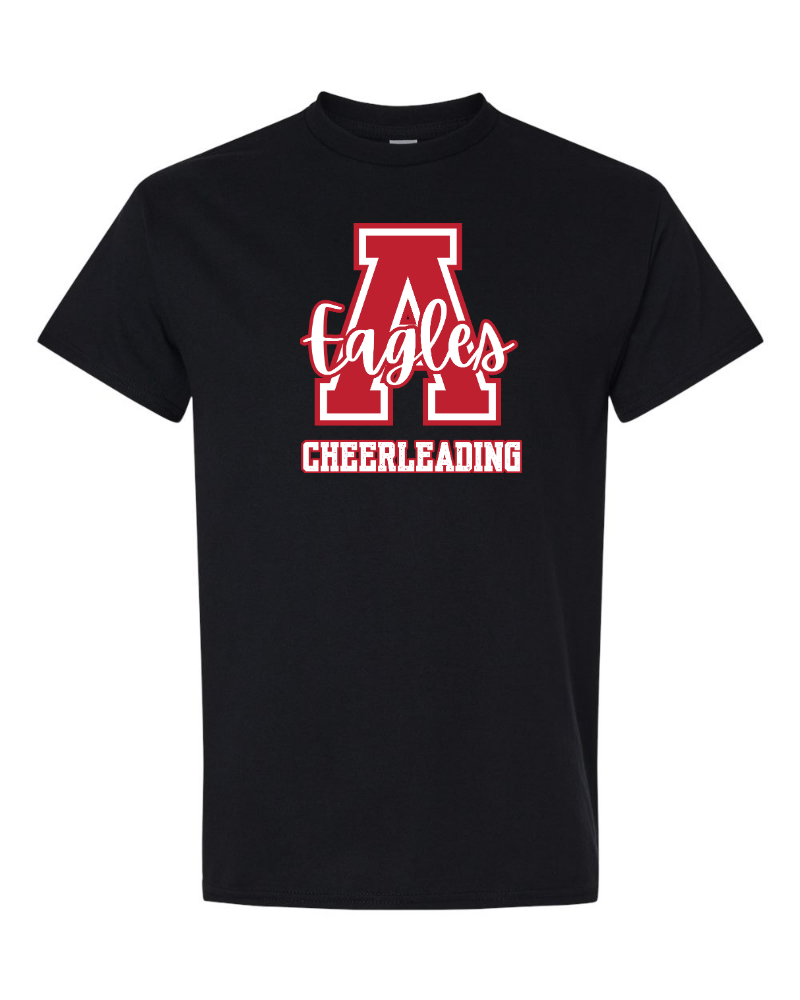FINAL FEW - ARGYLE Eagles Cheerleading Short Sleeve Tee - Adult - Black