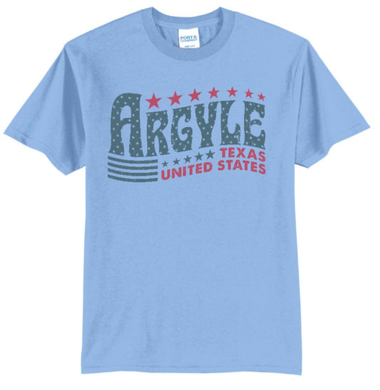FINAL FEW - USA Spirit Short Sleeve Tee - Youth - Light Blue
