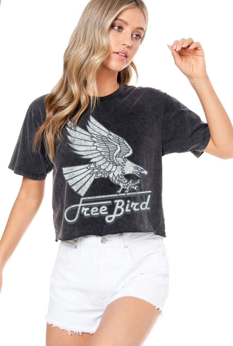 FINAL FEW - FREEBIRDlivesale - Short Sleeve Crop - Off White