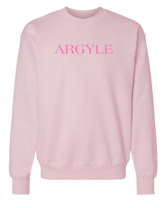 Argyle Eagles Pink Out Spirit Crewneck Sweatshirt - Adult - Pale Pink