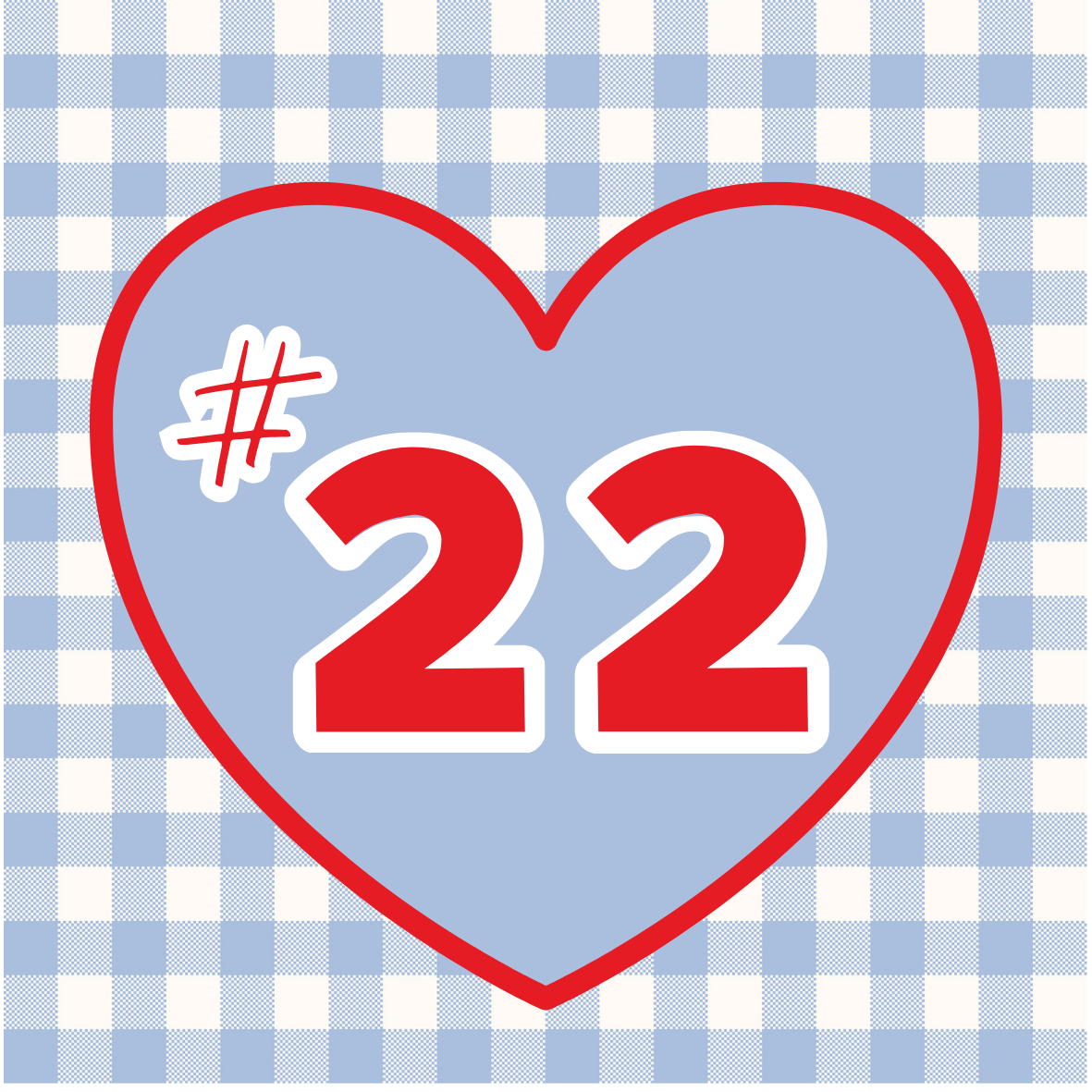 ARGYLE Player Number Light Blue Gingham BUTTON - Two Sizes