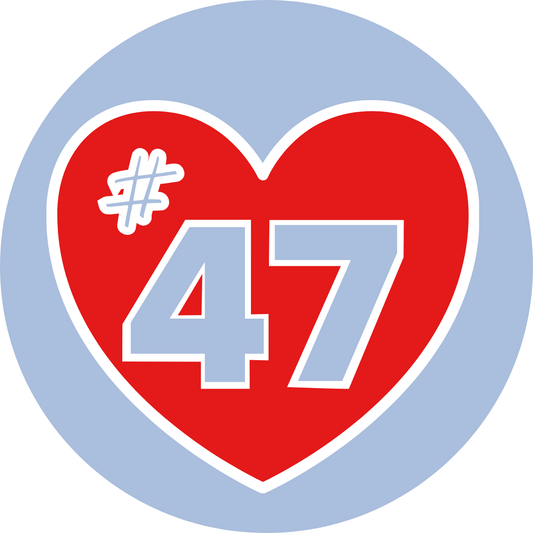 ARGYLE Player Number True Love Heart BUTTON - Two Sizes