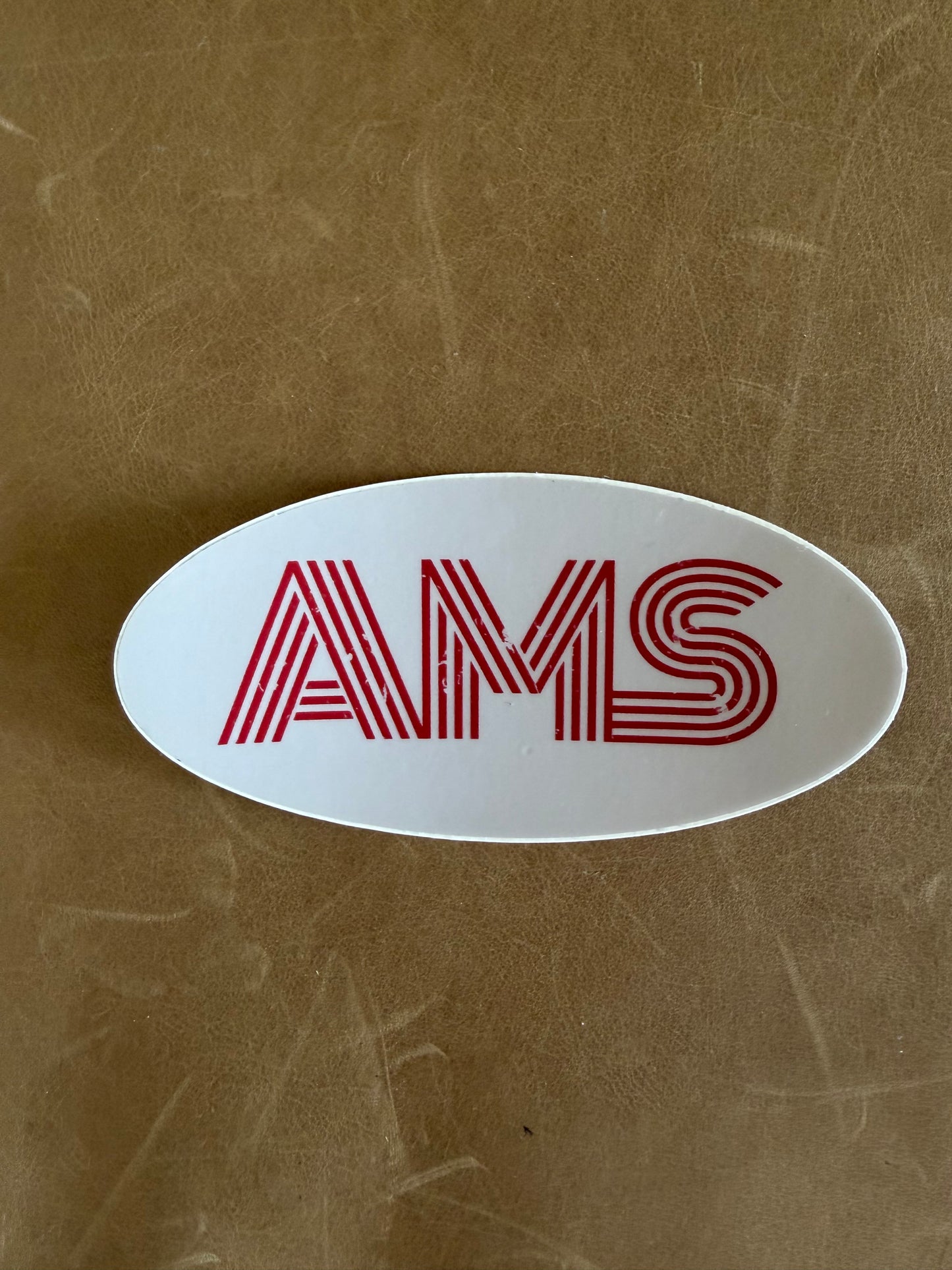 FINAL FEW - AMS Vinyl Sticker - Oval - Grey & Red