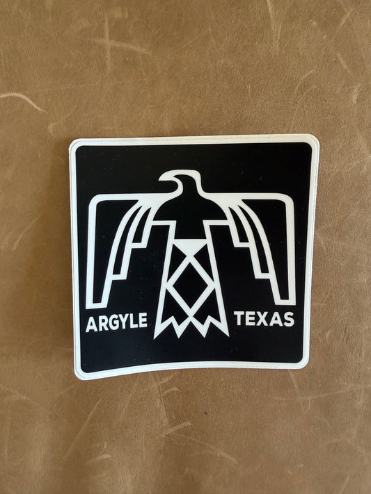FINAL FEW - Argyle Wings Vinyl Sticker - Square - Black