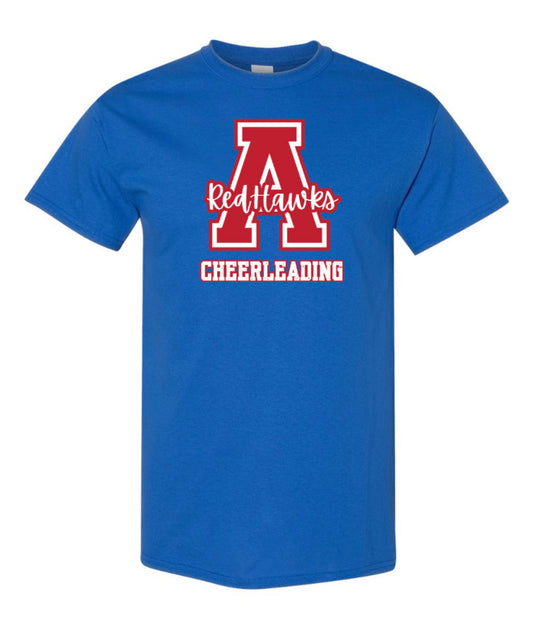 FINAL FEW - ARGYLE RedHawks Cheerleading Short Sleeve Tee - Adult - Royal