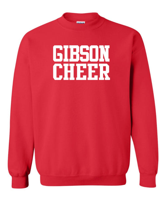 Original GIBSON CHEER Crewneck Sweatshirt - Youth + Adult - Red