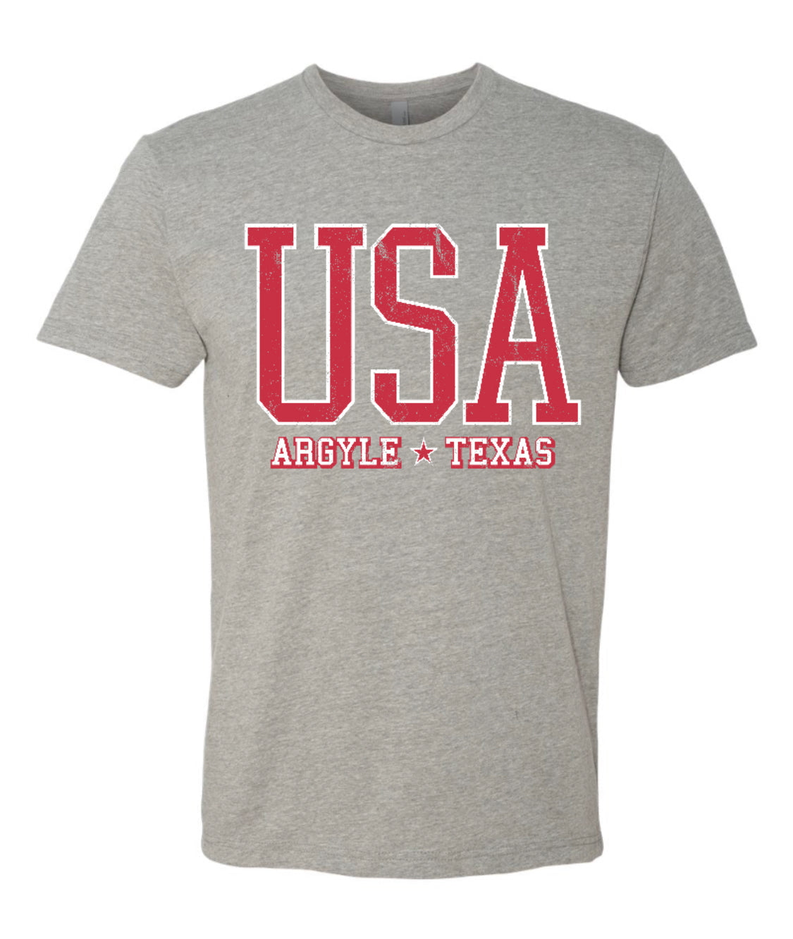 FINAL FEW - ARGYLE USA Theme Tee - Heather Columbia Blue