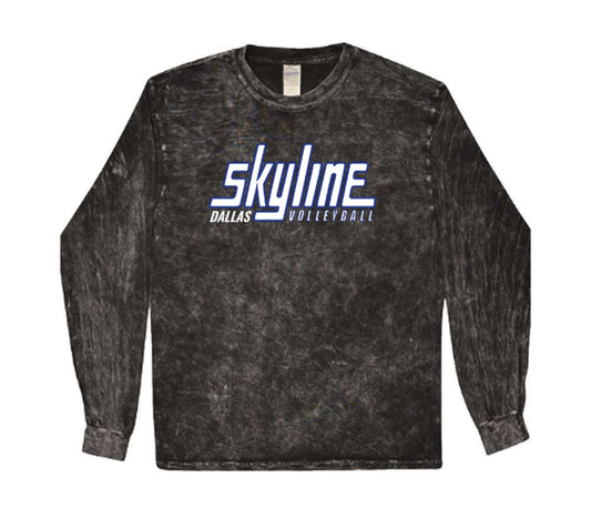 SKYLINE16black ColorTone Mineral Wash Long Sleeve - Black