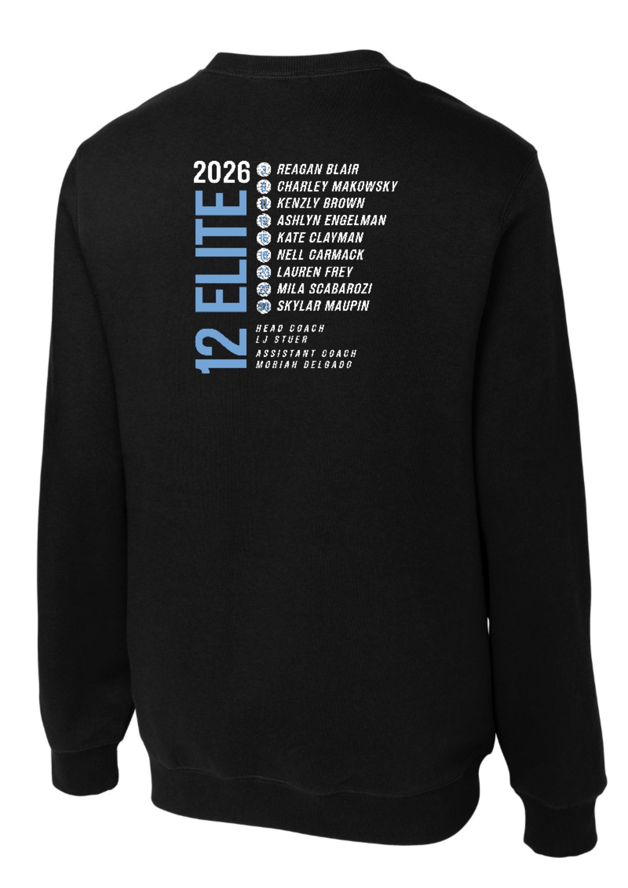 NOLIMITS12Elite Sport-Tek Performance Crewneck Sweatshirt - Black