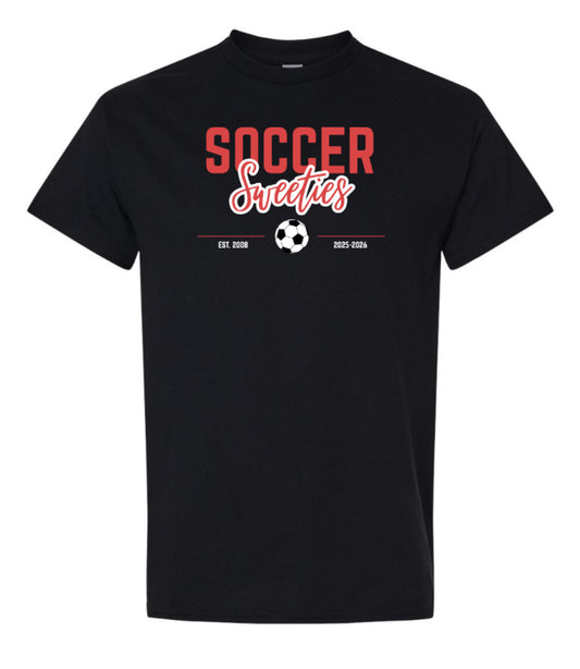MENS Soccer Sweeties 100% Cotton Short Sleeve Tee - Black