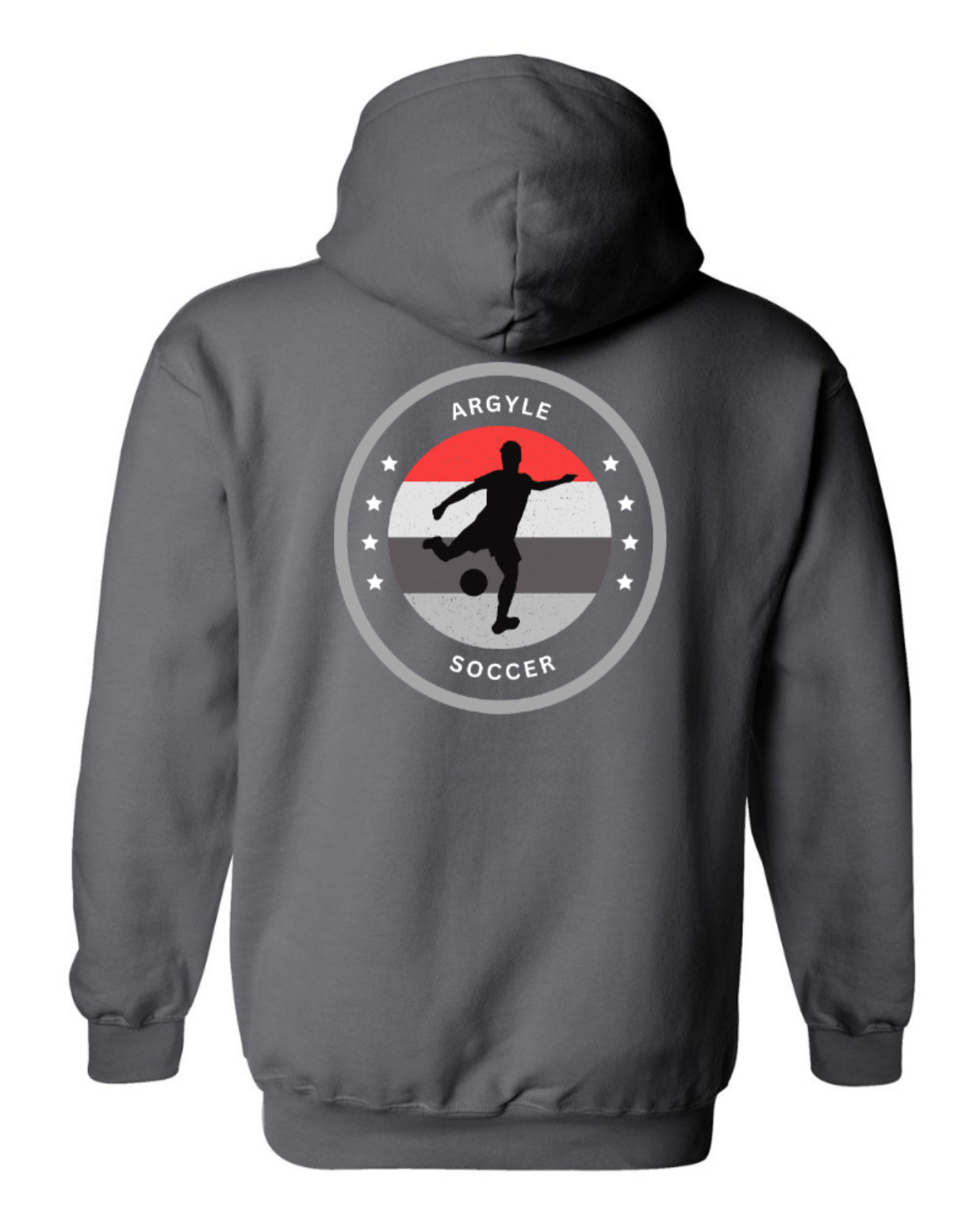 Argyle Soccer CIRCLE Cotton/Poly Hoodie Sweatshirt - Dark Charcoal