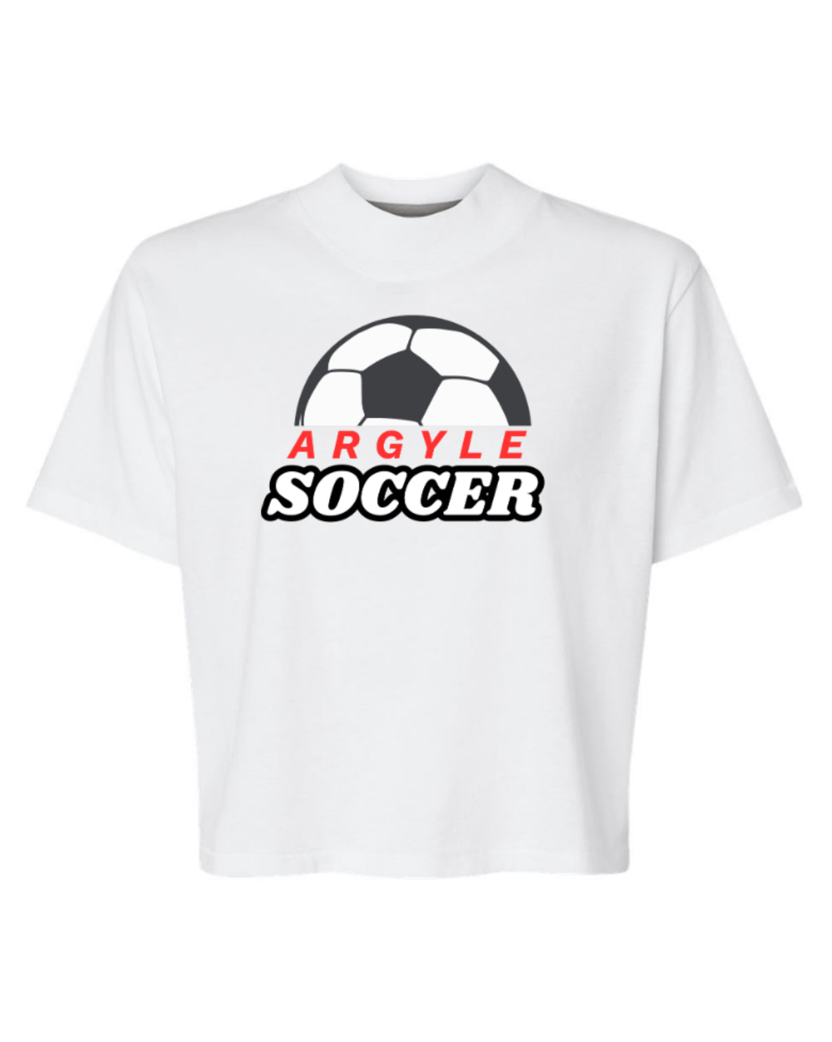 Argyle Soccer LAT Crop Short Sleeve Tee - Blended White