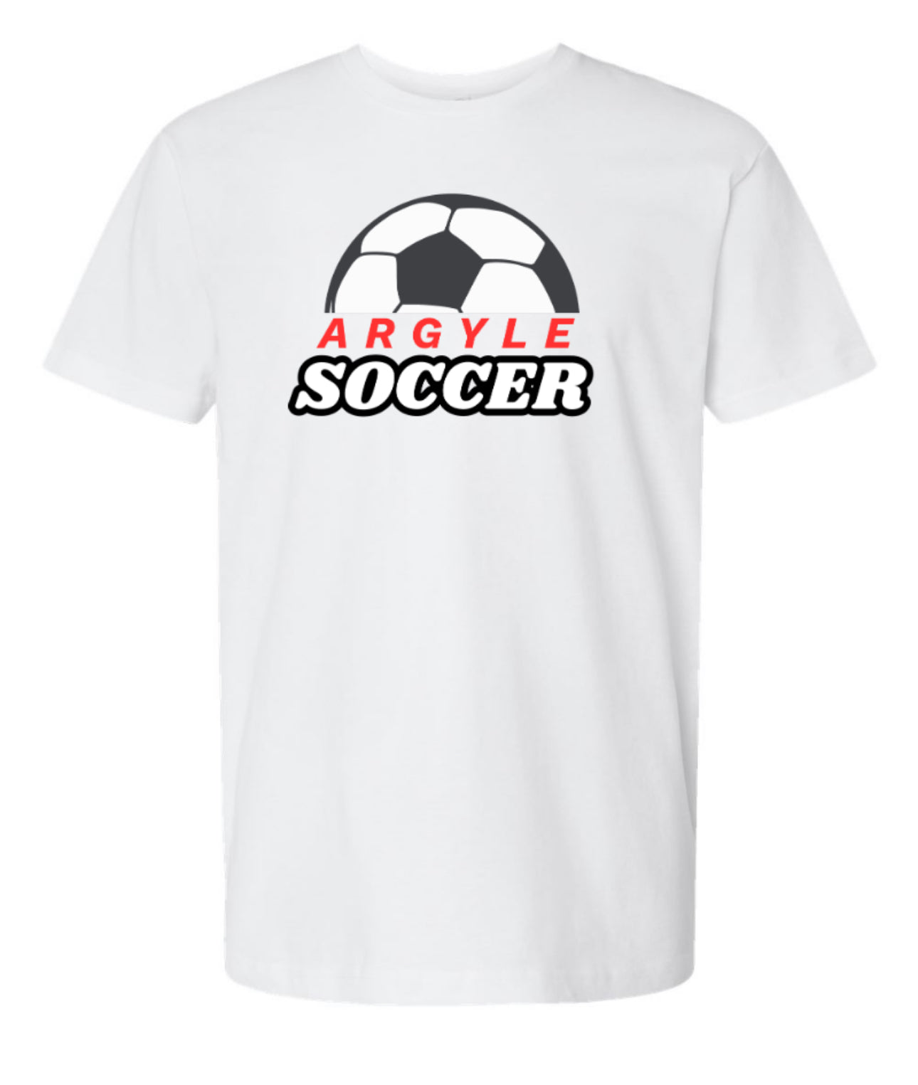 Argyle Soccer LAT 100% Cotton Lightweight Short Sleeve Tee - Blended White