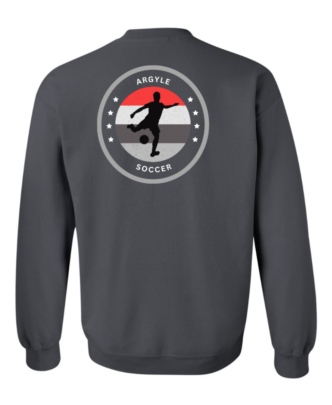 Argyle Soccer CIRCLE Cotton/Poly Crewneck Sweatshirt - Dark Charcoal