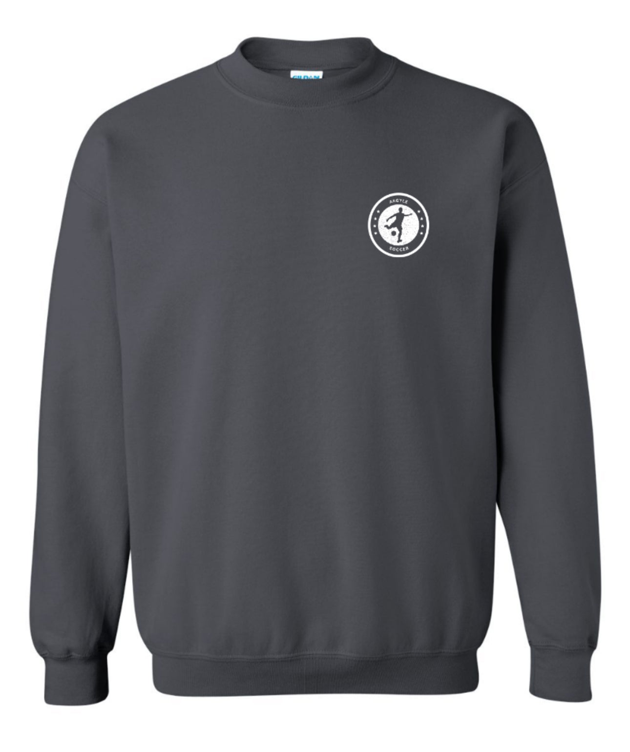 Argyle Soccer CIRCLE Cotton/Poly Crewneck Sweatshirt - Dark Charcoal