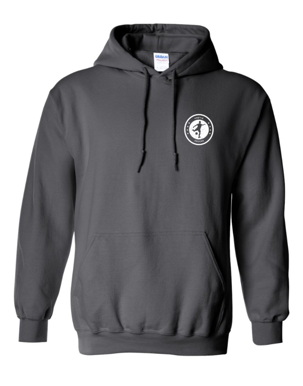 Argyle Soccer CIRCLE Cotton/Poly Hoodie Sweatshirt - Dark Charcoal