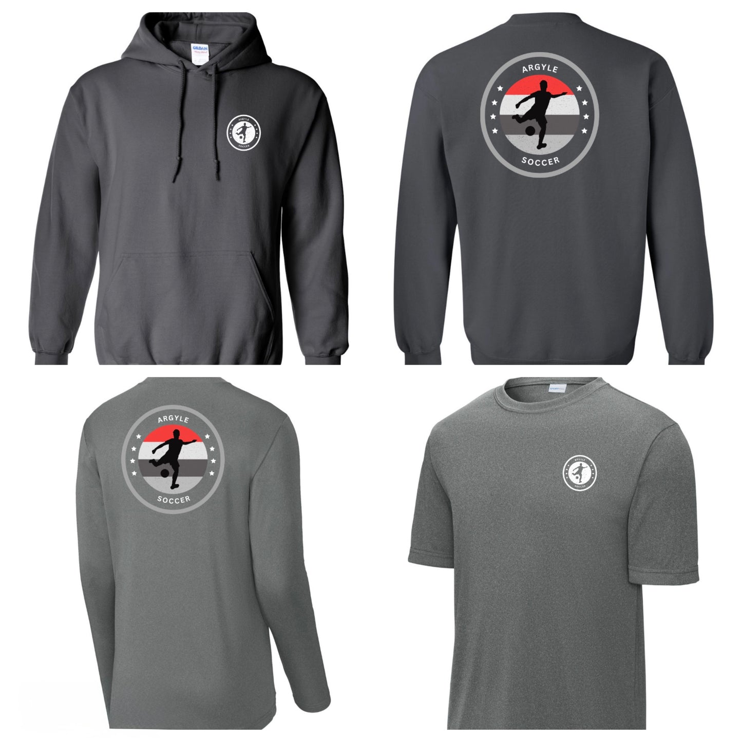 Argyle Soccer CIRCLE 100% Cotton Short Sleeve - Dark Charcoal