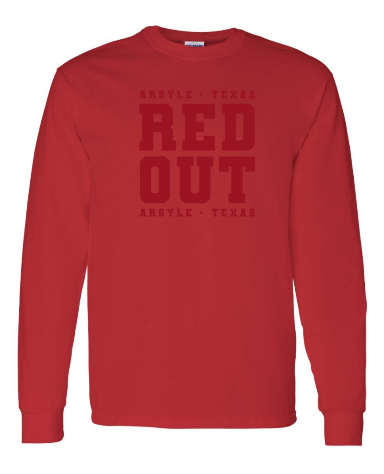 ARGYLEredout ADULT 100% Cotton Long Sleeve Tee - Red