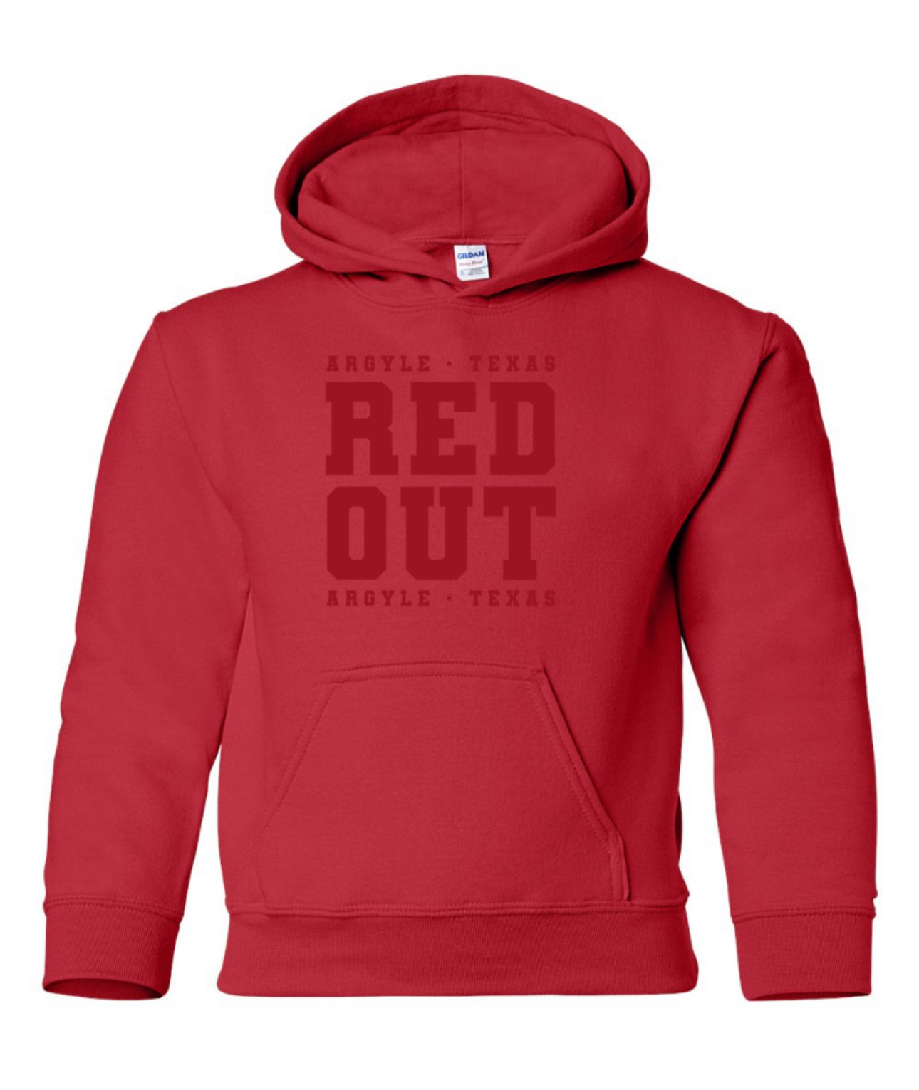 ARGYLEredout YOUTH Cotton/Polyester Hoodie Sweatshirt - Red