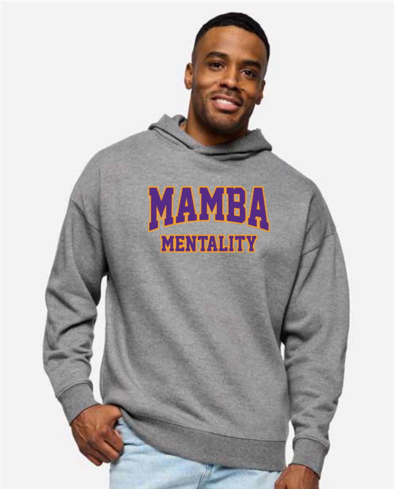 MAMBAmentality Text ADULT LAT Heavyweight Fleece Hoodie Sweatshirt - Granite Heather