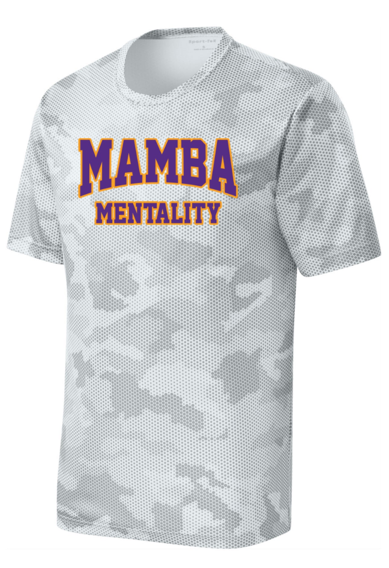 MAMBAmentality Symbol ADULT Sport-Tek Performance Short Sleeve - Purple CamoHex