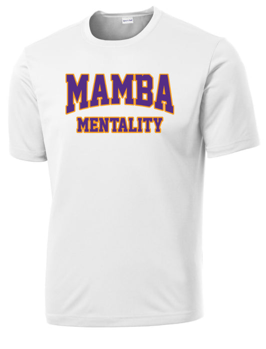 MAMBAmentality Text ADULT Sport-Tek Performance Short Sleeve - White