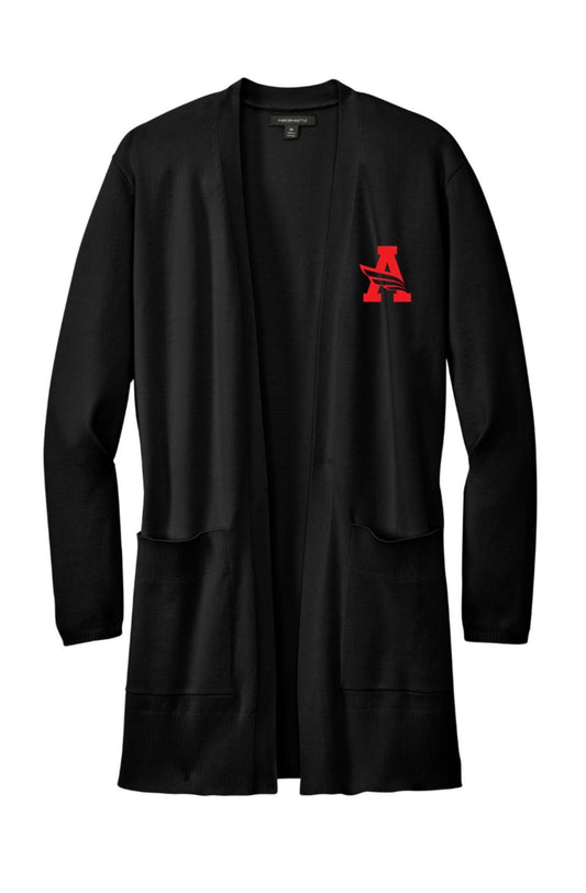 ARGYLEISDleadership M+M Women's Open Front Cardigan - Deep Black