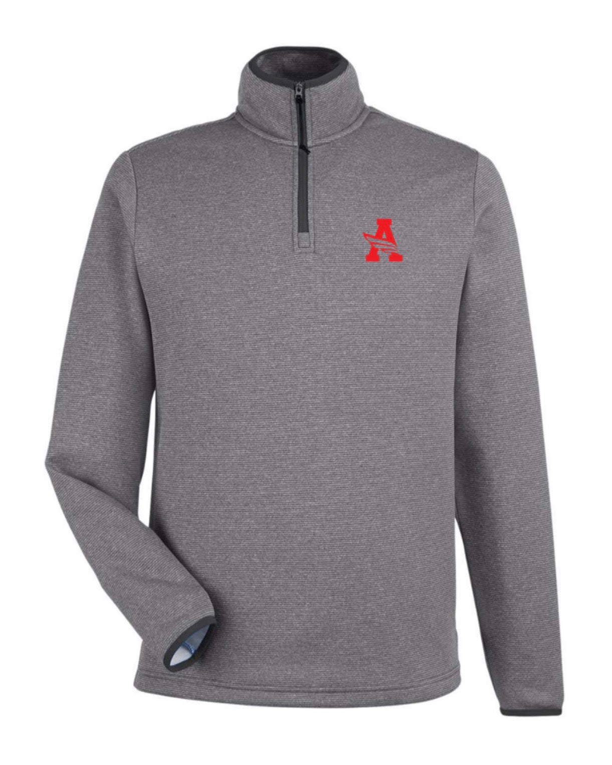 ARGYLEISDleadership Men's Core365 Thin Heather Stripe Quarter-Zip Pullover - Black/White