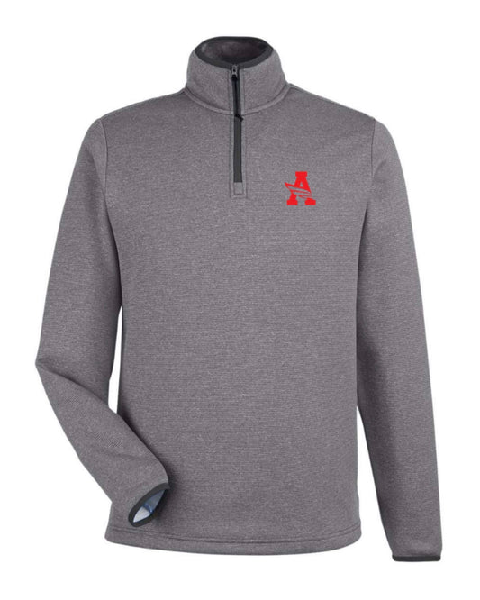ARGYLEISDleadership Men's Core365 Thin Heather Stripe Quarter-Zip Pullover - Black/White